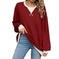 thumbnail image 1 of Camisetas de Larga para Mujer, Color Vino Tinto, Talla XL, 1 of 8