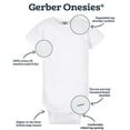 thumbnail image 4 of Gerber Baby 5-pack Or 15 Multi Size Organic Short Sleeve Onesies Bodysuits infant and toddler bodysuits, White 5 Pack, 0-3 Months US, 4 of 4