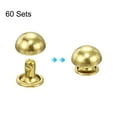 thumbnail image 3 of Uxcell 60 Set Round Studs Rivet, 10x6mm Brass Mushroom Shape Leather Rivet, Button Rivets Fastener for Leather (Gold), 3 of 6