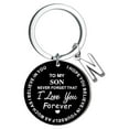 thumbnail image 1 of Llaveros para mujer, llavero de billetera, llavero de auto, llavero DIY para mi hijo, llavero de acero inoxidable negro con apellido de 26 letras, 2,5 cm, decoraciones de moda, 1 of 3