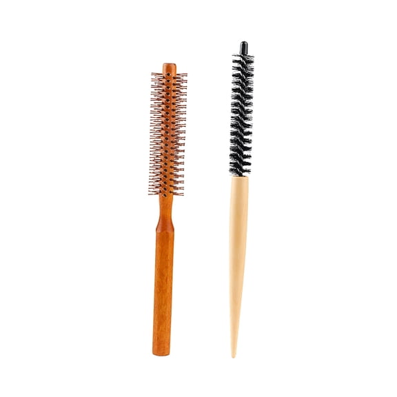 ACDANC Curling Hair Brush, Roller Hair Combs, Comb, Hair Styling Tool, Mini Round Wood Brush for Blow Drying / Home Use / Short Curly Straight Thick