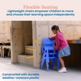thumbnail image 5 of ECR4Kids Plastic School Stackable Chair, 14in, Classroom Furniture, Blue, 4-Pack, 5 of 9