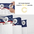 thumbnail image 3 of No Hook Shower Curtain with Snap in Liner, 4th of July Red Blue Floral Wreath Waterproof Fabric Bathroom Curtain Mesh Top Window, Patriotic Star Shower Curtains 48x72in, 3 of 9
