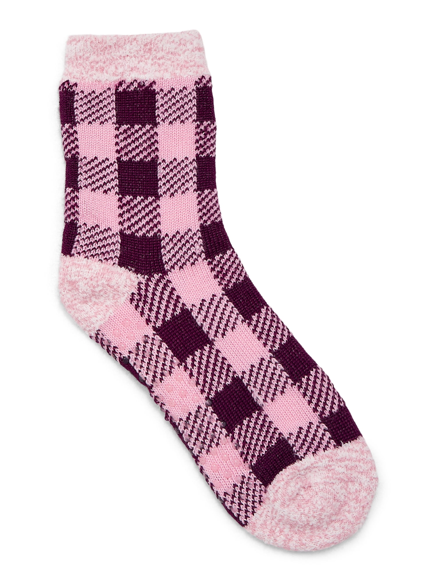 Joyspun Women's Double Layer Crew Lounge Socks, 3-Pack, Fits Shoe Sizes 4-10