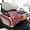 American Flag Striped, variant on Whosucclay Floral Pattern Folding Golf Cart Seat Covers, 51.18 x 30.3 inches Club Car Seat Covers with All-Weather Protection 4 Storage Pockets