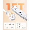 thumbnail image 3 of Cable de alimentación DEWENWILS, enchufe plano giratorio 360° de 30 cm, 3 salidas, 3 of 7