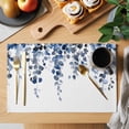 thumbnail image 2 of Watercolor Blue Leaves Placemats Set of 6 Eucalyptus Leaf Place Mats Table Mats Kitchen Dining Home Outdoor Party Table Decoration, 2 of 9