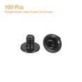 thumbnail image 3 of Uxcell Flanged Button Head Socket Cap Screws,100 Pcs M4x4mm - 304 Stainless Steel Socket Drive Fasteners Bolts, Fully Thread Machine Screws (Black), 3 of 5