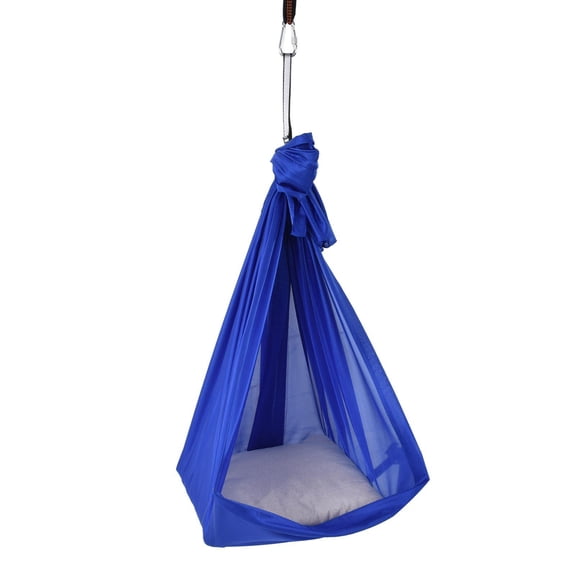 YAHHU 25KN Durable Aerial Yoga Hammock with Daisy Chains & O‑Ring – Breathable Elastic, 2‑Person, Blue