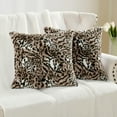 thumbnail image 2 of Home Soft Things Animal Print Faux Fur Pillow Covers, Set of 2, 20"x20", Biskra, 2 of 5