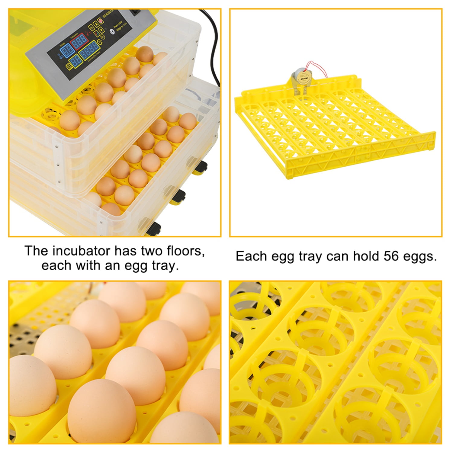 Canddidliike Egg Incubator, 112 Eggs Fully Automatic Digital Poultry Hatcher Machine Breeder with Circulating Air Fan Canddidliike Egg Incubator, 112 Eggs Fully Automatic Digital Poultry Hatcher Machine Breeder with Circulating Air Fan