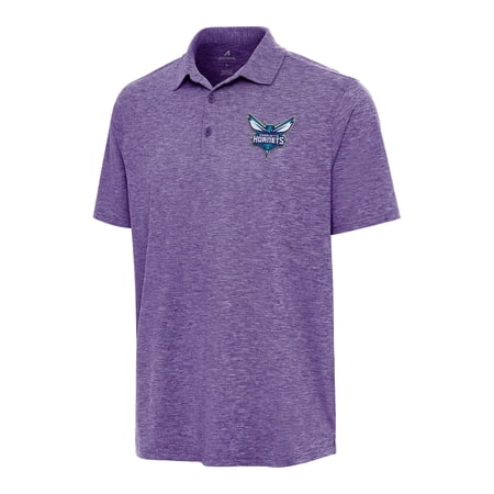 Men s Antigua Heather Purple Charlotte Hornets Par 3 Polo