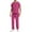 Hot Pink_002, variant on Domuza Mens Scrubs Set Regular Fit V-Neck Short Sleeve Solid Color Top & Straight Leg Pants Stretch Comfort Soft Caregiver Set with Pockets Black L