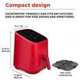 thumbnail image 7 of Mini Air Fryer 2QT, Red, Programmable with Touch Controls, EvenCrisp Technology, Dishwasher-Safe, 7 of 7