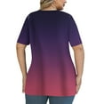 thumbnail image 4 of JGGSPWM Women's Plus Size Short Sleeve Criss Cross Neck Summer Trendy Dressy Casual Tunic Tops Tees Blouses Navy 3XL, 4 of 6