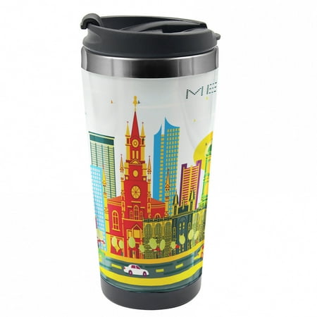 

Travel Travel Mug Graphic Image Medellin City Steel Thermal Cup 16 oz by Ambesonne