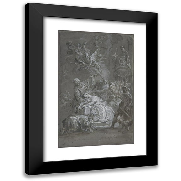 Martin Johann Schmidt 11x14 Black Modern Framed Museum Art Print Titled - The Martyrdom of Saint Barbara (18th Century)