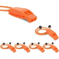 NOGIS 6 Pack Emergency Whistles, Loud Shrill Safety Whistle with Reflective Lanyard for Outdoor Climbing Hiking Camping Kayak Life Vest Jacket Boating Water Survival Rescue Signaling (Orange)