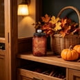 thumbnail image 5 of Decorative Vintage Glass Storage Jar with Airtight Lid and Pumpkin Knob 6 Inch Canister for Fall Thanksgiving Table Centerpiece Kitchen Countertop Display, 5 of 6