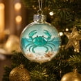 thumbnail image 3 of Ocean Animal Christmas Ornaments, 3.2In Blue Hanging Bauble with Sea Glass Decor, Coastal Beach Themed Decoration with Seashells Starfishes for Christmas Tree Party Gifts, 3 of 6