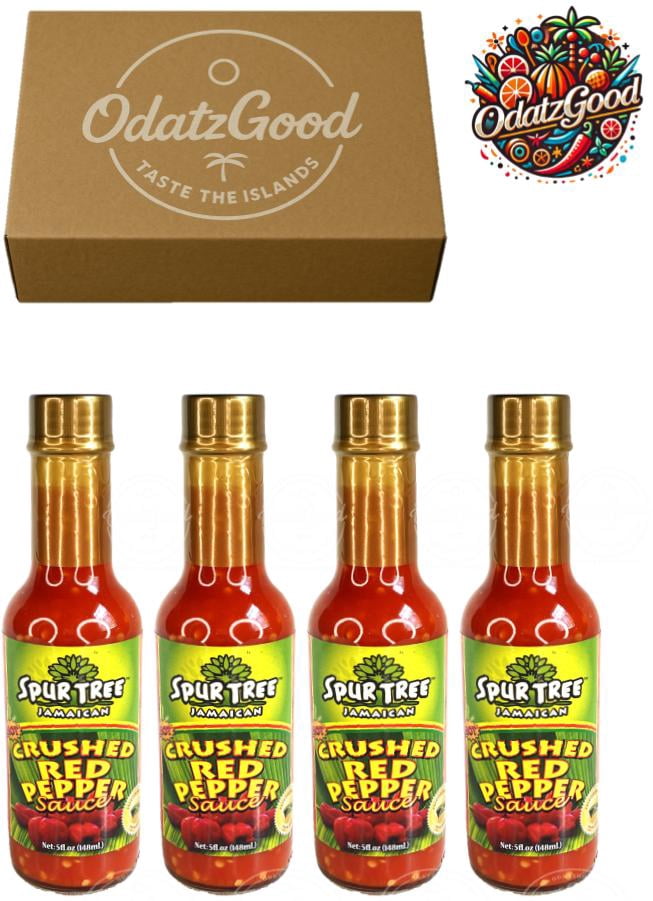 Spur Tree Crushed Red Pepper 5oz (148ml) 4-Pack – Product of Jamaica – Curated & Packaged by ODatzGood