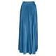 thumbnail image 5 of TaTaai Women Fashion Casual Solid Color Elastic Waist Pleated Ankle Length Skirt Lightweight Breathable Soft Fabric Machine Washable No Fading Versatile Daily Office Street Wear Maxi Skirt Gift, 5 of 7