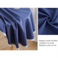 thumbnail image 4 of ICED 90cm Round Tablecloth Navy Blue Outdoor Washable Cotton Linen Home Kitchen Decoration Table Cloth, 1 piece blue, 4 of 5