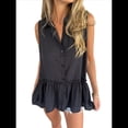 thumbnail image 2 of Blusas Tipo Babydoll Peplum Sin Mangas de Verano para Mujer, Informales, Holgadas y Estilo Túnica. Negro M, 2 of 8