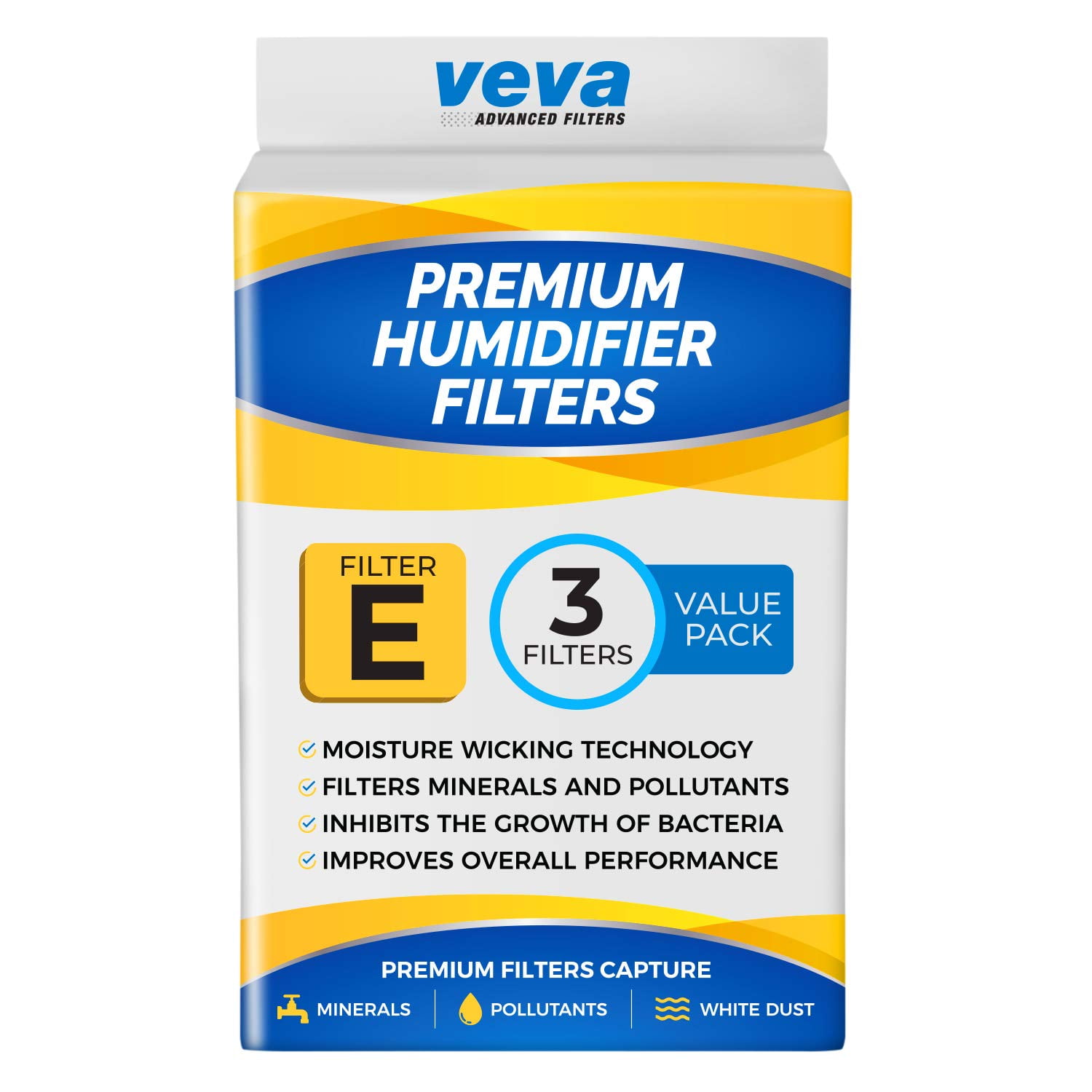 VEVA 3 Pack Premium Humidifier Replacement Filters for HW Filter E