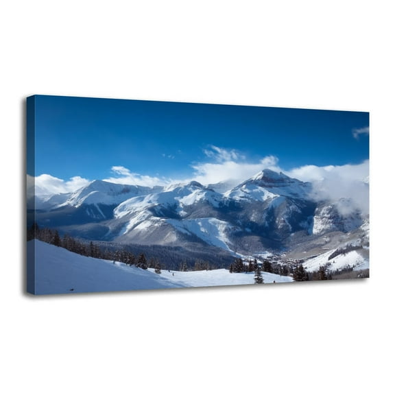 Canvas Wall Art Telluride Colorado Mountain winter Wall Decor for Living Room Bathroom Bedroom Office 20" x 40" Art Paintings, Ready to Hang