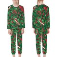 thumbnail image 3 of Renewold Kids Sleepwear Tops Xmas Bow Pine Cones Long Sleeve Night Loungewear 2pcs Thermal Teen Jammies Tracksuit Family Pajamas Matching Sets Plus Size 5-6,Christmas Holiday, 3 of 5