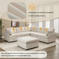 thumbnail image 4 of EUROCO 1300LBS 100.4" Modern Large U-Shape Sectional Sofa Couch, 6-Seater Polyester Sofa with Removable Ottomans for Living Room, Beige, 4 of 8