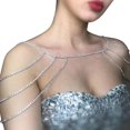 thumbnail image 2 of Cadena de hombro de diamantes de imitación de boda de múltiples capas, collar de novia de cristal, cadena de cuerpo de diamantes de imitación sexy, cadena de brazo con borla, 2 of 5