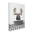 thumbnail image 4 of Stupell Industries Moose in Vintage Bath Animals & Insects Painting Gallery Wrapped Canvas Print Wall Art, 24 x 30, 4 of 8