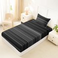 thumbnail image 5 of Castle Fairy Geometric Gradient Horizontal Stripe Twin Sheets 3pcs,Minimalist Thin Line Bedding,Black Gray Silver,1 Flat Sheet, 1 Fitted Sheet and 1 Pillowcase, 5 of 7
