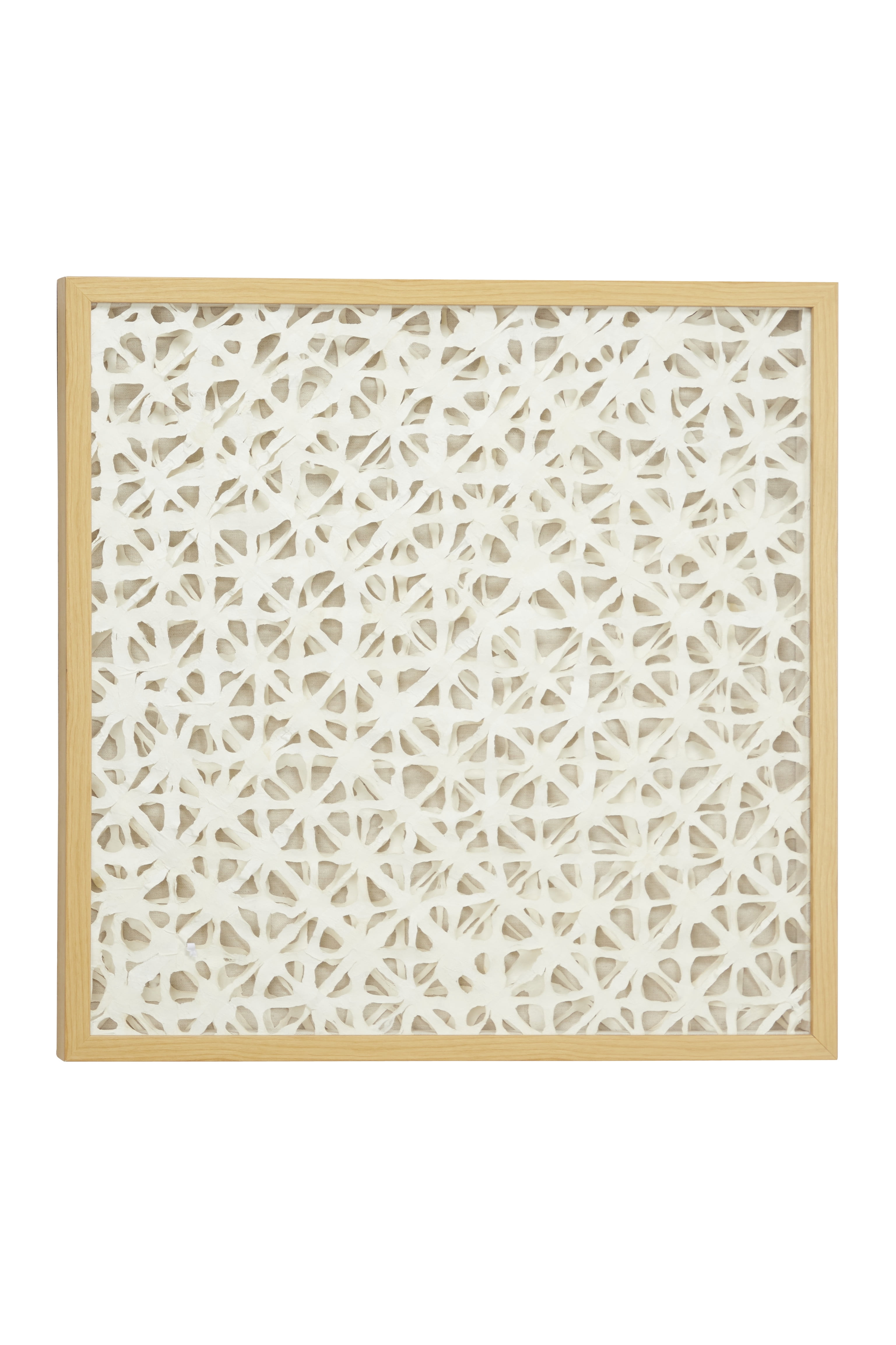 DecMode Large, Square, Modern Abstract Art White Paper Shadow Box Wall Decor, 23.5” x 23.5”