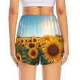 thumbnail image 2 of Lsque Sunlit Sunflower Field Printed Women's Running Shorts with Liner Pockets,Elastic Quick Dry Workout Athletic Gym Yoga Shorts,Womens High Waist Shorts-X-Large, 2 of 9