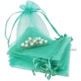 thumbnail image 1 of The Display Guys 48-pc 2x3 Teal Sheer Organza Gift Bag with Drawstring, Jewelry Candy Treat Wedding Party Favors Mesh Pouch, 1 of 5