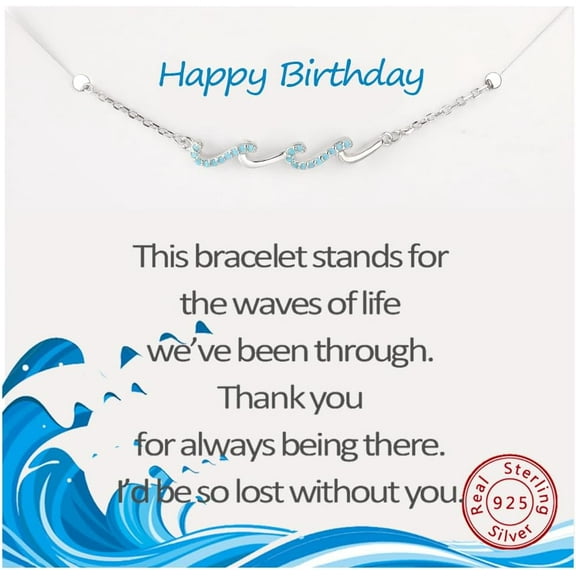 Gift for Best Friends Female,Wave Friendship Bracelet for Women,Bestie Gifts for Women,925 Sterling Silver Bracelet Gifts for Friends Birthday Gift Graduation Gift