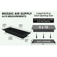 thumbnail image 5 of Mosaic Series Air Supply Vent 4"x10" Duct Opening (Overall 5-1/2"x 11-3/4") Solid Cast Aluminum Register Cover | Powder Coated Black No holes, 5 of 10