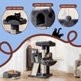 thumbnail image 6 of Amolife 36.6" Cat Tree Tower for Indoor Cats, Cat Condo with Plush Perch, Sisal Scratching Posts & Ramp, Cozy Cat Furniture, Blue, 6 of 9