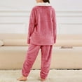 thumbnail image 4 of ZhuoLiL Toddler girls Clothes Clearance under $10 Girls Fleece Pants Sets Fuzzy 2 Piece Outfits Lapel Collar Pullover Sweatshirt Set Sweatsuit 5-12Y, 4 of 4