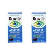 (2 pack) Ocuvite Eye Vitamin & Mineral Supplement, Contains Zinc, Vitamins C, E, Omega 3, Lutein, & Zeaxanthin, Bausch & Lomb Ocuvite Adult 50+ Eye Vitamin & Mineral Softgels, 50 Count