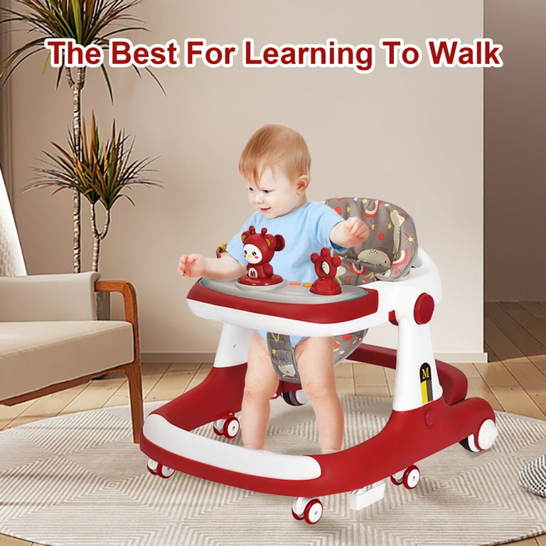 AIDUCHO Baby Walker, Foldable 3 in 1 Toddler Walker Bouncer