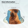 thumbnail image 3 of Yiaed Sunshine Cloud Bulldog Print Reflective Stripe Bucket Hat Unisex Funny Outdoor Fisherman Cap Beach Sun Hat, 3 of 5