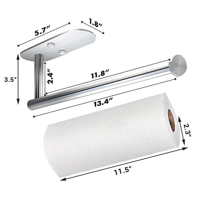 Portarrollos De Cocina Bajo - Autoadhesivo / Perforación Para Baño Afortunado Sencillez