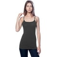 thumbnail image 2 of Essential Basic Women Value Pack Long Camisole Cami - White, Khaki, Charcoal, Black, Medium, 2 of 5