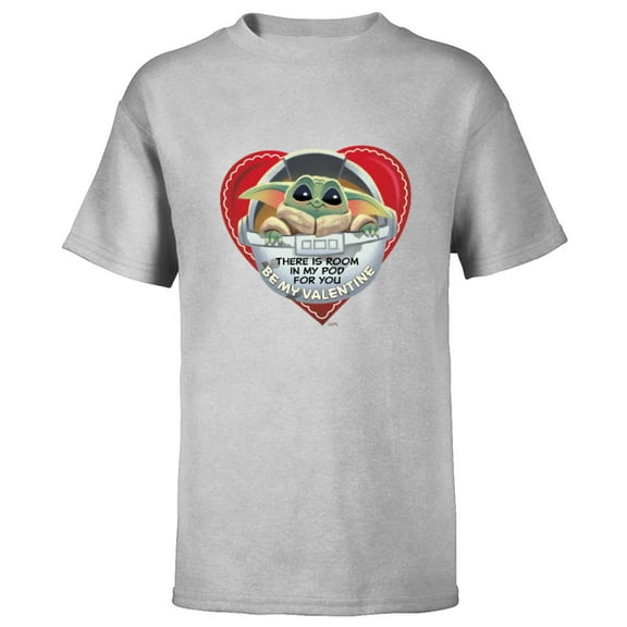 Star Wars The Mandalorian Grogu Be My Valentine - Short Sleeve T-Shirt for Kids – Customized-Athletic Heather