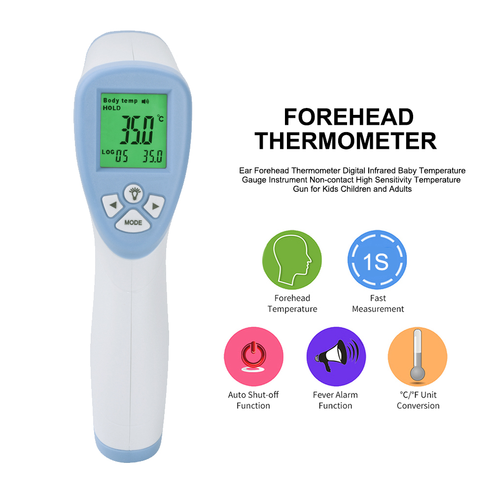 Ear Forehead Thermometer Digital Infrared Baby Temperature Gauge Instrument Noncontact High