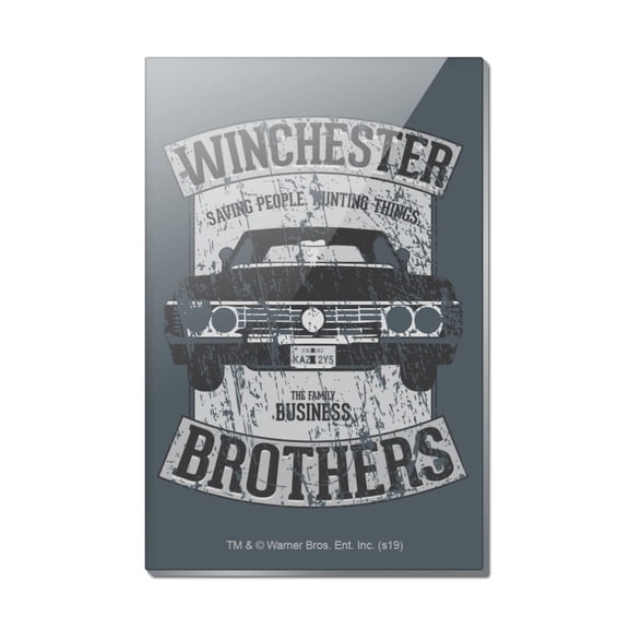 Supernatural Winchester Brother's Impala Rectangle Acrylic Fridge Refrigerator Magnet